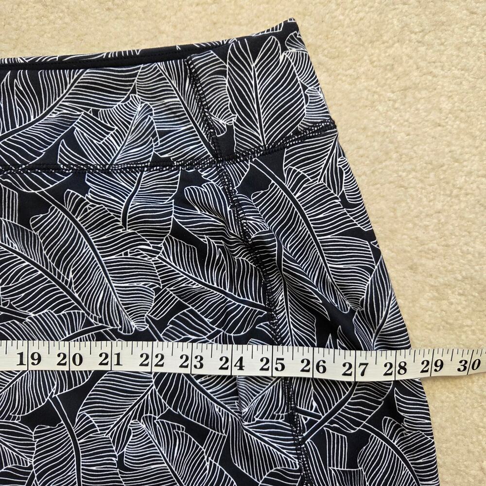 Lands' End 3X Sport Skirt/Skort Pull On Stretch Back Pocket Black White Leaf - Picture 12 of 16
